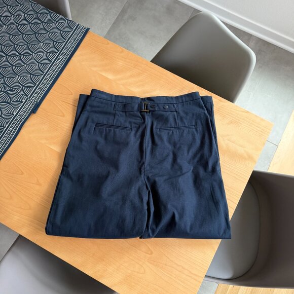 Uncle Studios Cigarette Trouser Navy Large NWOT - Picture 3 of 5